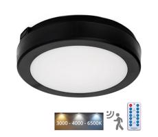 LED Fürdőszobai mennyezeti lámpa érzékelővel NAIROS LED/12W/230V IP65 fekete + távirányító