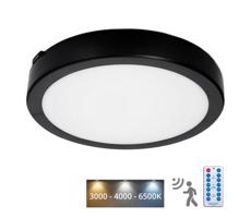 LED Fürdőszobai mennyezeti lámpa érzékelővel NAIROS LED/18W/230V IP65 fekete + távirányító