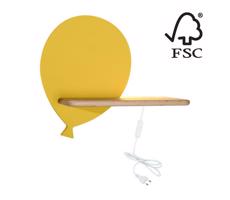 LED Gyerek fali lámpa polccal BALLOON LED/4W/230V sárga/fa