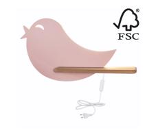 LED Gyerek fali lámpa polccal BIRD LED/5W/230V rózsaszín/fa