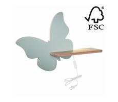 LED Gyerek fali lámpa polccal BUTTERFLY LED/5W/230V zöld/fa