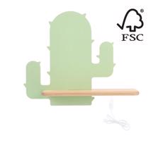 LED Gyerek fali lámpa polccal CACTUS LED/4W/230V zöld/fa