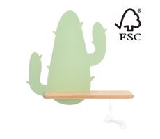 LED Gyerek fali lámpa polccal CACTUS LED/4W/230V zöld/fa