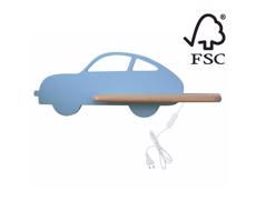 LED Gyerek fali lámpa polccal CAR LED/5W/230V kék/fa