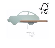 LED Gyerek fali lámpa polccal CAR LED/5W/230V zöld/fa