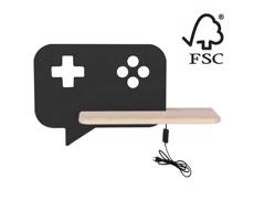 LED Gyerek fali lámpa polccal CONSOLE LED/5W/230V Fekete