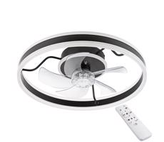 LED Mennyezeti lámpa látorral APOLLO LED/38W/230V fekete + távirányító