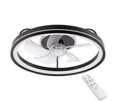 LED Mennyezeti lámpa látorral FARGO LED/37W/230V fekete + távirányító