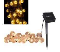LED Napelemes dekoratív lánc BUBBLE GLASS 20xLED/8 funkció 4,85 m 600 mAh IP44