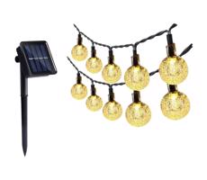 LED Napelemes lánc 30xLED/0,12W/1,2V 3000K IP44