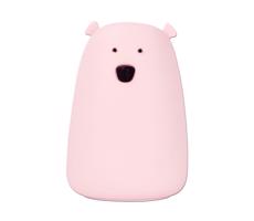 LED RGB gyermek érintőképernyős lámpa BEAR LED / 0,8W / 5V rózsaszín + USB