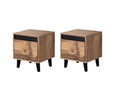 MIRJAN 24 KÉSZLET 2x Éjjeliszekrény NORD 45x40 cm wotan tölgy/antracit