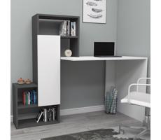 Munkaasztal polccal IRMAK 119x138,6 cm fehér/antracit