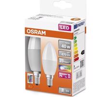 Osram KÉSZLET 2x LED RGBW Dimmelhető izzó B38 E14/4,9W/230V 2700K + távirányító
