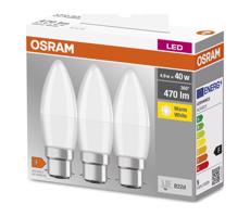 Osram KÉSZLET 3x LED Izzó B38 B22d/4,9W/230V 3000K