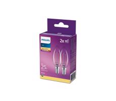 Philips CSOMAG 2x LED Izzó Philips B35 E14/2W/230V 2700K