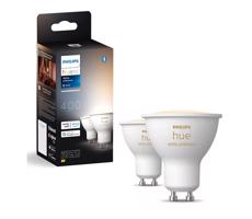 Philips KÉSZLET 2x LED Dimmelhető izzó Philips Hue WHITE AMB. GU10/4,2W/230V 2200