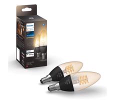 Philips KÉSZLET 2x LED Dimmelhető izzó Philips Hue WHITE FILAMENT E14/4,5W/230V 2100K