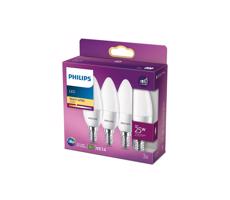 Philips KÉSZLET 3x LED Izzó Philips B35 E14/4W/230V 2700K