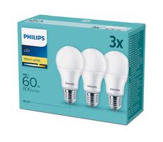 Philips Készlet 3x LED Izzó Philips E27/9W/230V 2700K