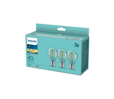 Philips KÉSZLET 3x LED Izzó VINTAGE Philips E27/4,3W/230V 2700K