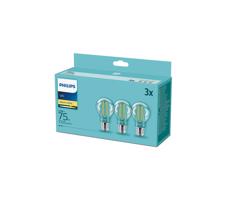 Philips KÉSZLET 3xLED Izzó Philips E27/8,5W/230V 2700K