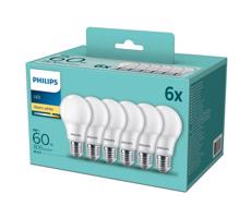 Philips KÉSZLET 6x LED Izzó Philips E27/8W/230V 2700K