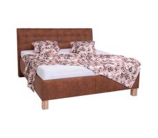 POHODA Kárpitozott ágy matraccal és tárolóhellyel VIOLET 160x200 cm konyak barna