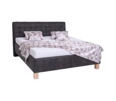 POHODA Kárpitozott ágy tárolóhellyel matrac nélkül VIOLET 160x200 cm sötét barna
