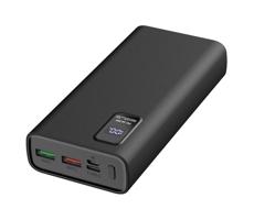 Power Bank LED kijelzővel 20000 mAh Power Delivery 3,7V fekete