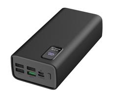 Power Bank LED kijelzővel Power Delivery 30000 mAh 3,7V fekete