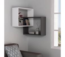 Sarki fali polc RING 68x68 cm fehér/antracit
