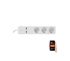 SMART Hosszabbító kábel kapcsolóval 1,5m + 2xUSB/Wi