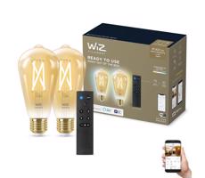 WiZ KÉSZLET 2xLED Dimmelhető izzó ST64 E27/7W/230V 2000
